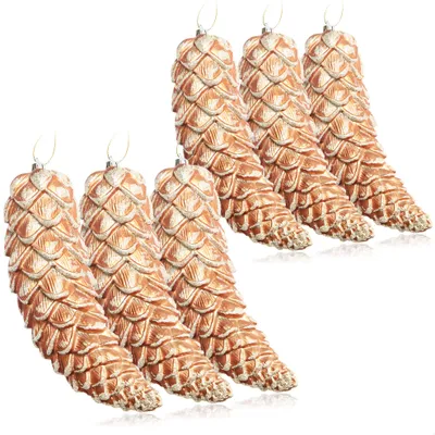 Produktbild von com-four® 6x Christbaumanhänger Zapfen - Tannenbaumzapfen für den Weihnachtsbaum - Christbaumschmuck zum Anhängen für Weihnachtsdeko