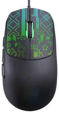 Zdjęcie produktu dla Mysz przewodowa do gier 3600DPI z kolorowym podświetleniem i 6 klawiszami do komputera stacjonarnego/laptopa, czarna