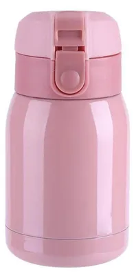 Obrázok produktu pre Termoska, 200 ml, nerezová oceľ, bez úniku, bez BPA, ružová, 6,5 x 13 cm