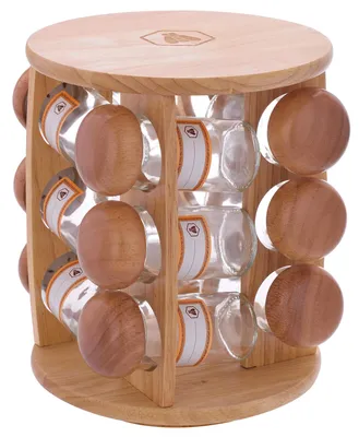 Immagine prodotto di Portaspezie con 12 Contenitori in Vetro per Spezie e Erbe da Cucina