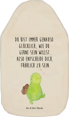 Produktbild von Mr. & Mrs. Panda Wärmekissen Schildkröte Pfeifen - Weiß - Geschenk, Flauschige Wärmflasche, mit Bezug, gummi, Depression, Trennung, Glück, Neuanfang, Bettflasche