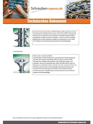 Produktbild von Schraube Spax Senkkopfschraube Pozi N°2 4X60 Mit Gewinde 35 Teilgewinde WIROX