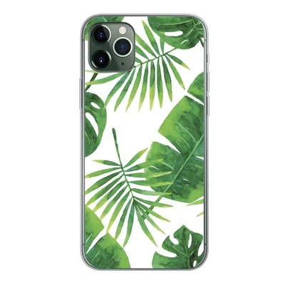 Produktbild von MuchoWow® Handyhülle Schutzhülle Hülle für iPhone 11 Pro Max Tropisch - Blätter - Muster Silikon Softcase Handy Hülle - Schutz