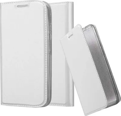 Produktbild von Cadorabo Handyhülle für Motorola MOTO G2 Schutz Hülle in Silber Cover Etui Book Case Booklet
