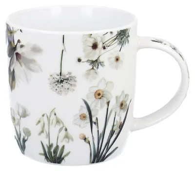 Immagine prodotto di Tazza DUO Spring in bloom da 400 ml WHITE FLOWERS in confezione decorativa, porcellana New Bone China