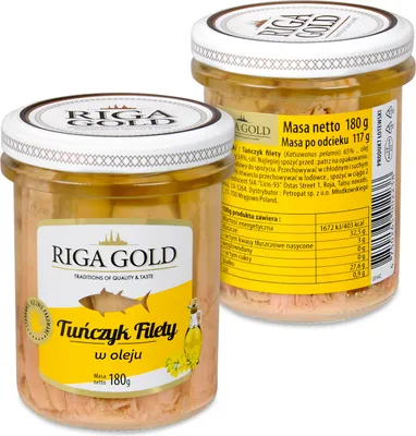 Produktbild von Thunfischfilets in Öl Riga Gold – 180g
