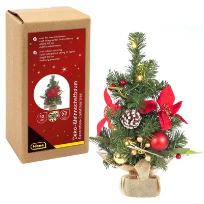 Produktbild von Idena Deko Weihnachtsbaum 10 LED 6h Timer 40cm batteriebetrieben warmweiß für Innen
