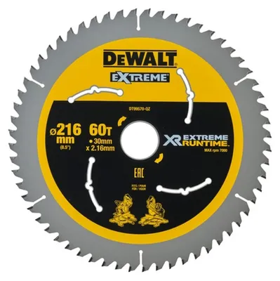 DEWALT Kreissägeblatt 216x30 mm 60 Zähne XR Extreme Runtime DT99570
