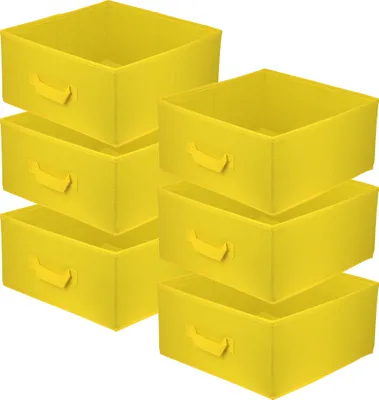Produktbild von Lavita Storage Box | faltbare Aufbewahrung Boxen 31 x 31 x 15 cm | Schubladen-Organizer Box| Ordnungssysteme für Kleidung | Kleideraufbewahrung & Organisation | Gelb | 6 stück