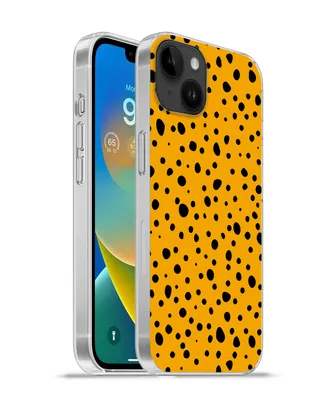 Produktbild von MuchoWow® Handyhülle Schutzhülle Hülle für Apple iPhone 14 Plus - Soft case Polka dots - Orange - Schwarz Silikon Softcase Handy Hülle - Abbildung