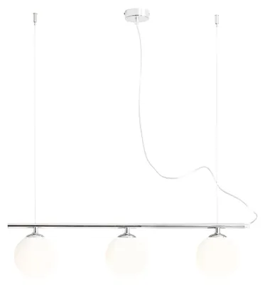 Zdjęcie produktu dla Żyrandol Beryl chromowany-biały 3xE14x40W szkło wym:90x80x14cm IP20 Aldex