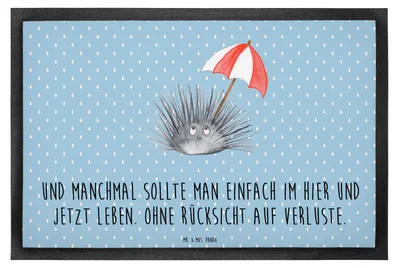 Produktbild von Mr. & Mrs. Panda Schmutzmatte Seeigel 40 x 60 cm - Blau Pastell - Geschenk, Türmatte, Gummimatte, Fussmatte, Meer, Selbstliebe, Sauberlaufmatte, Lebe, Leben, Achtsamkeit