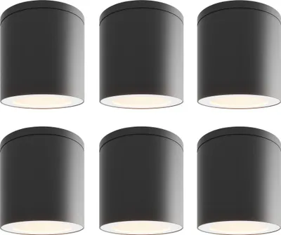 Produktbild von Ledvion LED Aufbauspot 6er Set Schwarz Rund 3W Warmweiss