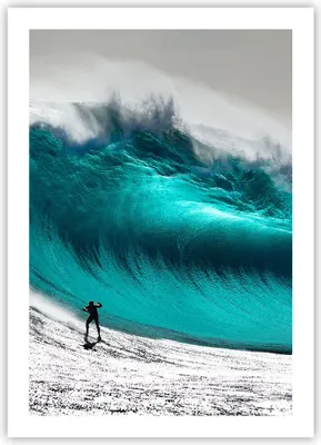 Produktbild von Poster - Poster ohne Rahmen - Surfen Welle Türkis - 50x70 cm - Wand Bild - Wanddeko - Wandbilder - Kunstposter - Wandposter - Bilder - Kunstdruck - Wanddekoration - Wandbild - P2XPA50x70-4351