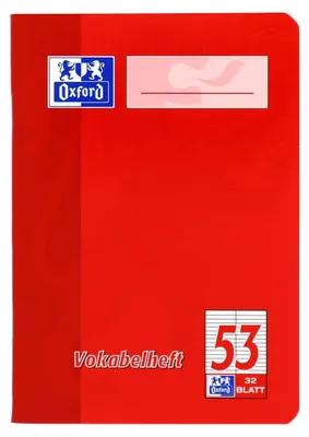 Produktbild von Oxford Vokabelheft, A6, 32 Blatt, Lineatur 53, rot und grün, 10 Stück