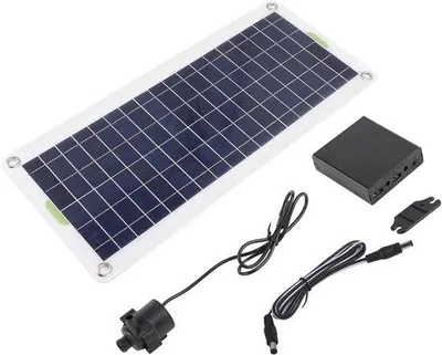Produktbild von Famanu Solar Wasserpumpen Set 30W - Polysilicium für Garten und Teich