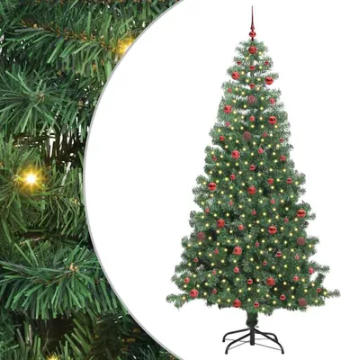 Image de vidaXL Arbre de Noël avec 300 LEDs avec support Vert 240 cm PVC