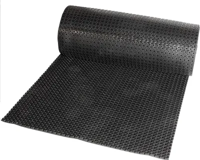 Produktbild von Gummimatte Ringgummimatte Grip 3 Stärken Wabenmatte Meterware Lochmatte 100x300cm Schwarz Fußmatte