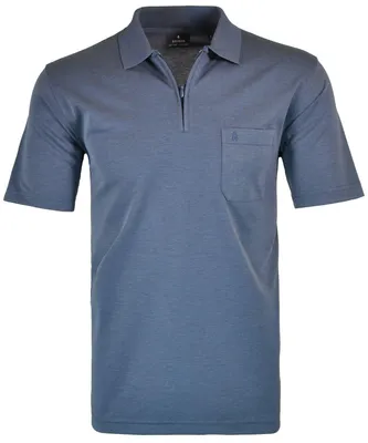 Ragman H-Polo Polo Soft-Knit uni RV in blau