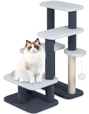 Obrázek produktu pro Škrabadlo pro kočky S0FFX07N, 77 cm, bílo/šedé