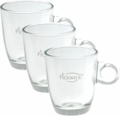 Produktbild von Pickwick Tee Glas, Teetasse, Tasse, Tee, Glas, small, 200 ml, 3er Pack