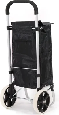 Produktbild von 43,5 L Aluminium Einkaufstrolley klappbar – wasserabweisender Einkaufswagen mit 2 Rädern, faltbare Einkaufstasche – Schwarz