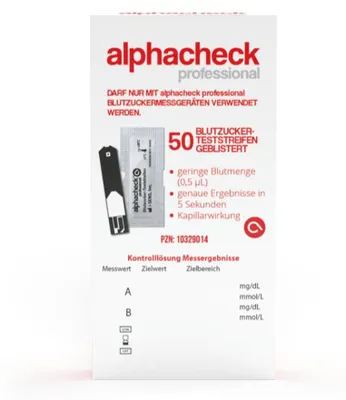 Produktbild von Alphacheck professional Blutzuckerteststr.geblist. 50 St