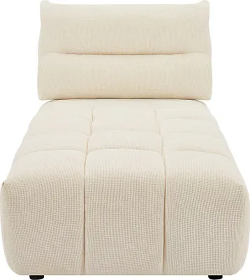Produktbild von Chaiselongue mit verschiebbarer Rückenlehne und beigefarbener Strukturpolsterung - APOLIU