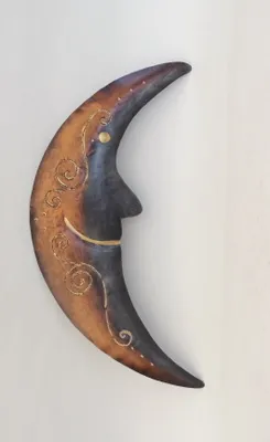 Produktbild von Wanddeko Metall Mond Wandbild Halbmond Deko Garten Figur Skulptur Statue