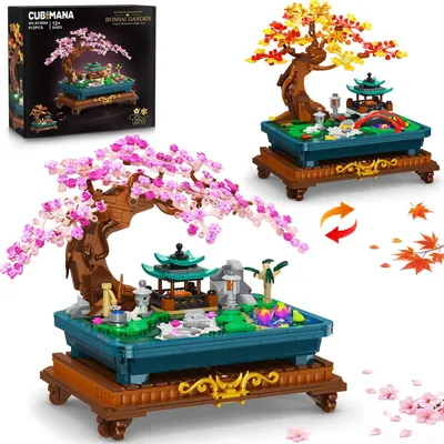 Immagine prodotto di Kit giapponese per la creazione di bonsai per adulti, con illuminazione, modello 2-in-1 con fiori