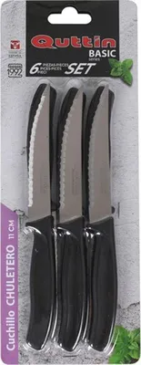Image de Set de couteaux Quttin noir (6 pièces)