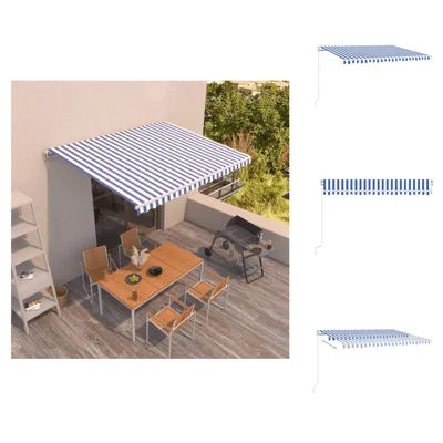 Produktbild von vidaXL Markise Manuell Einziehbar 400x350 cm Blau und Weiß -  Markisen