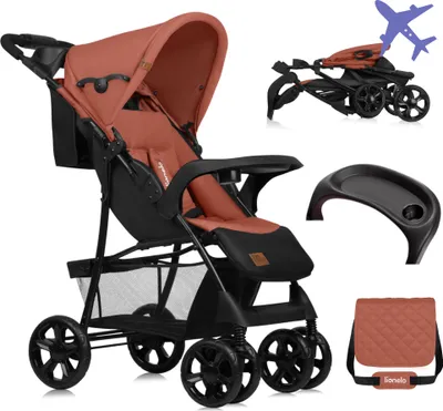 Produktbild von Lionelo Emma Buggy klein zusammenklappbar Kinderwagen mit Liegeposition Coral Pink