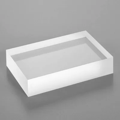Produktbild von Acrylglasblock 60x90x20mm transparent, mit seidenmatten / satinierten Seitenkanten / Acryl / Acrylglas / massiv / klar / farblos / Dekoration - Zeigis®