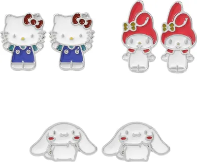 Zdjęcie produktu dla Hello Kitty & Friends Zestaw 3 kolczyków Kolorowe Jednolity rozmiar Sanrio