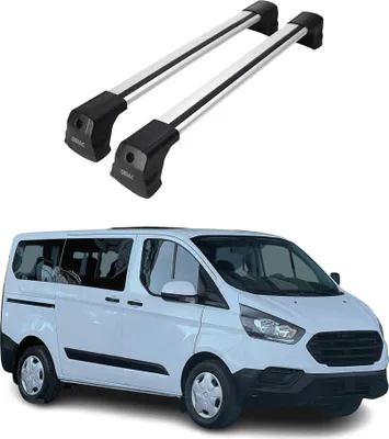 Image de Barres De Toit Transversales pour Ford Tourneo Custom 2013-2024 Alu Argent 2Pcs