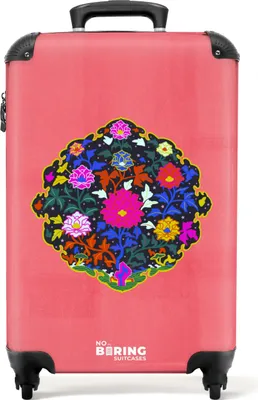Produktbild von NoBoringSuitcases.com® Koffer Handgepäck Trolley Rollkoffer Kleine Reisekoffer mit 4 Rollen - Blumen - Pflanzen - Rosa - Abstrakt - Kunst - Cabin Size < 55x40x23 cm & 55x40x20 cm - Fotokoffer - Kabinenkoffer - BoardgepäckHandgepäck Koffer 55x35x20 cm, 36L,