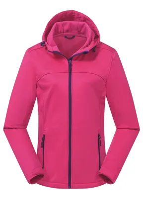 Produktbild von ATLASLAVA Damen Softshelljacke Wasserdichte Atmungsaktive Leichte Fleece Kapuze Übergangsjacke Laufen Wanderjacke, M, Rosa