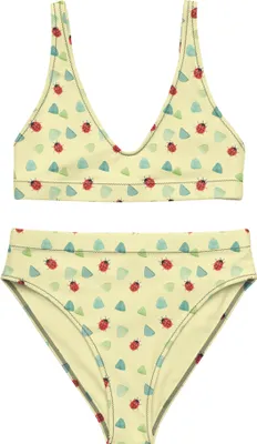 Produktbild von Mr. & Mrs. Panda Bikini Marienkäfer Design Größe XXL - Weiß - Geschenk, Bikinioberteil, Muster, Aquarell, Niedlich, Bademode, Bikinihose, Grüne Punkte, Zweiteiler