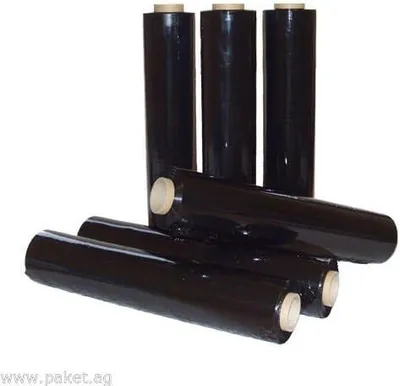 Produktbild von 12 Rollen Stretchfolie Schwarz 23 my 1,5 kg pro Rolle – 500 mm Geeignet für Transport, Lagerung und Versand - Verpackung & Palettensicherung