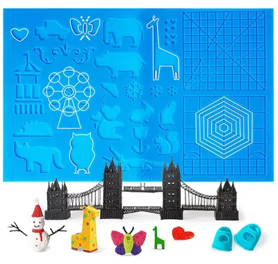 3D-Pen-Schablone, Silikonmatte 40,5x27,1 cm, Tiermotive