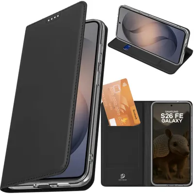 Obrázek produktu pro Obal na mobilní telefon s klopkou pro Galaxy S26 FE, značka Dux Ducis, řada Skin Pro, barva černá