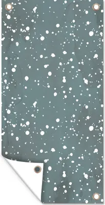 Produktbild von MuchoWow® 40x80 cm Outdoor-Poster Gartendeko Sichtschutz Garten Poster für den Garten  Polka dots - Grün - Weiß