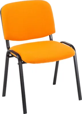Produktbild von TPFLiving Besucherstuhl Konferenzstuhl Keen mit Stoffbezug Gestell Schwarz / Bezug Orange
