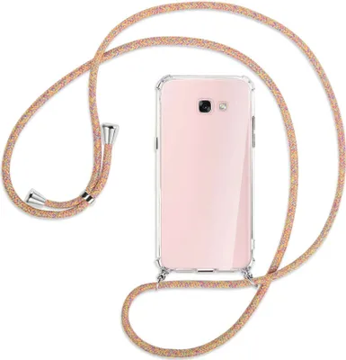 Produktbild von Handykette Backcover-Schutzhülle mit Band (Metall silberfarben) für Samsung Galaxy A7 2017 - Rainbow