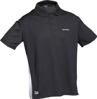 Produktbild von Daiwa D.VEC Poloshirt Farbe Schwarz/Weiß Gr. M