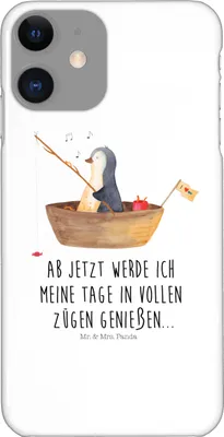 Produktbild von Mr. & Mrs. Panda Iphone 11 Handyhülle Pinguin Angelboot - Weiß - Geschenk, Angeln, Optimistisch, Boot, Genießen, Handy Schutzhülle, Trennung, Smartphone Hülle, Case