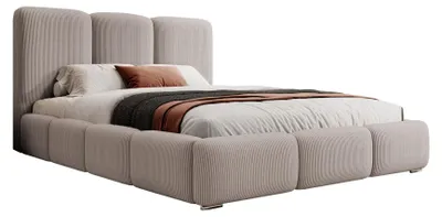 Produktbild von Selsey Bauro - Polsterbett 180x200 cm, mit Stauraum und Cordbezug, dunkelbeige