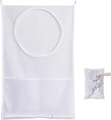 Produktbild von Hängende Wäschekorb Tür Wäschetaschen Organizer für Schlafzimmer Badezimmer (Weiß)
