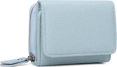 Image de CHAOFANXI Portefeuille Femme Bleu Trifold Porte-cartes en cuir